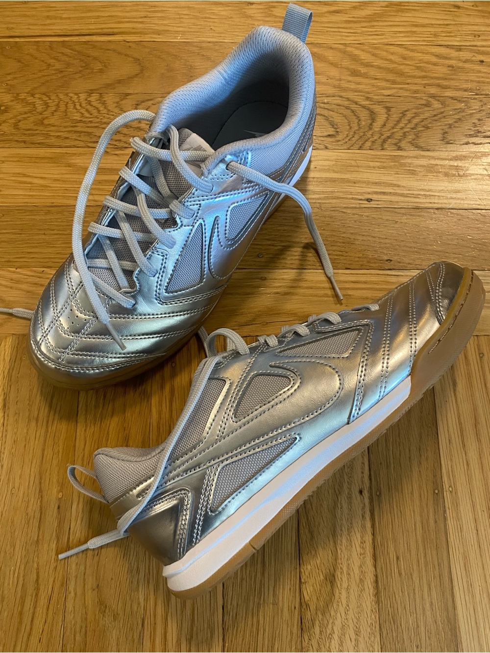 NEW Nike Gato LV8 Metallic Silver White Gum Light Brown